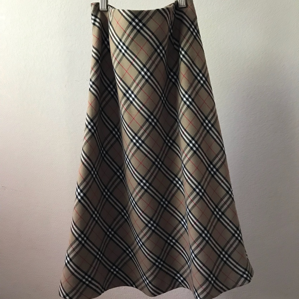 Plaid wool skirt